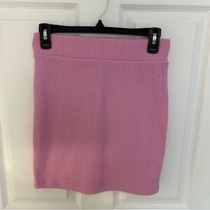 Pink Ribbed Women's Skirt